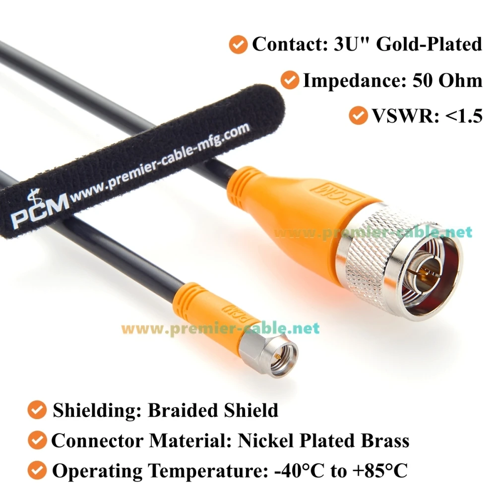SMA-Stecker auf N-Stecker Kabel RG58 50 Ohm Verlustarmes N-zu-SMA HF-Koaxialkabel für Antenne, WLAN, 4G/5G LTE, GPS-Empfänger, Amateurfunk – Detail 3
