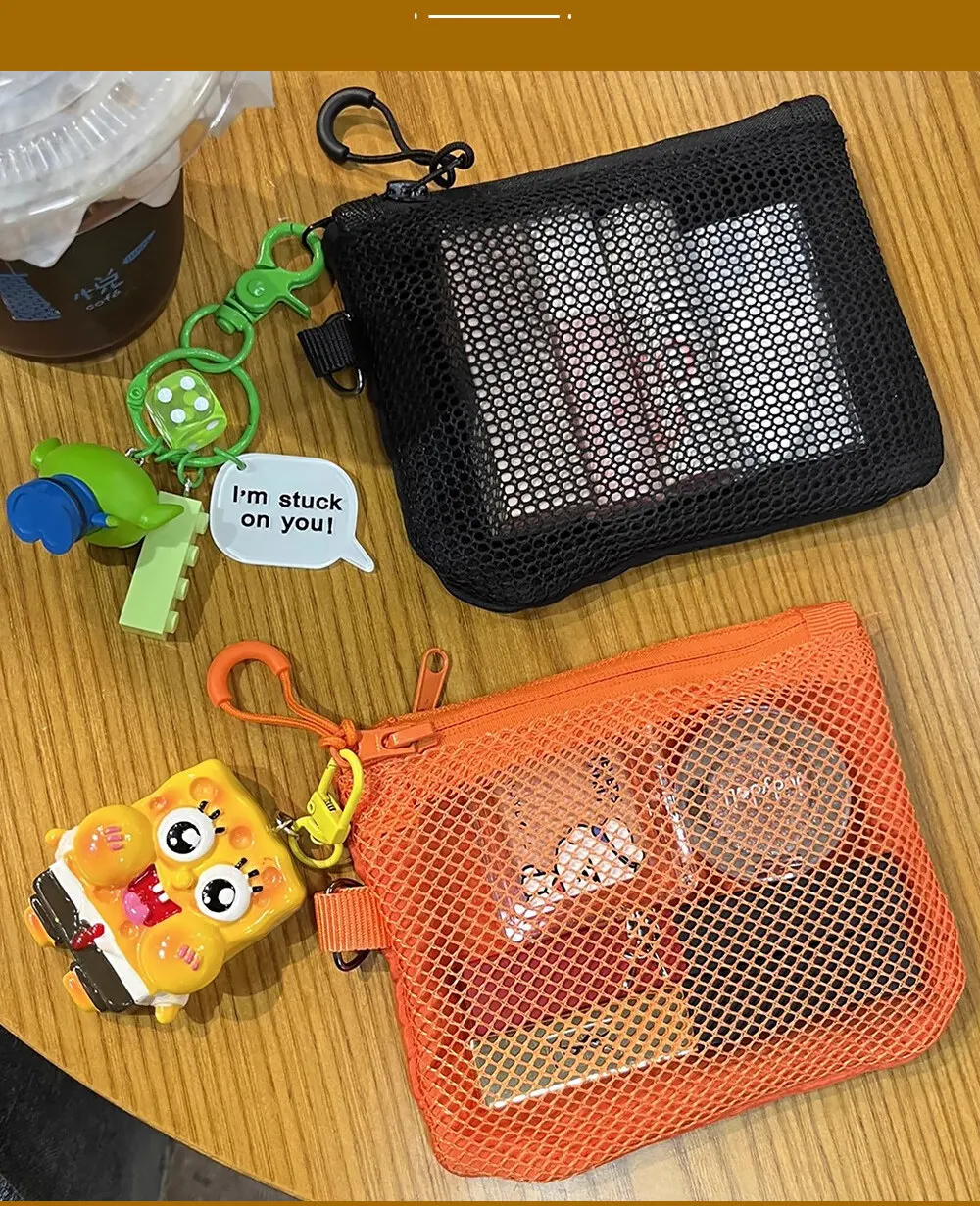 اليابانية مزدوجة سستة شبكة سماعة حماية حقيبة حامل بطاقة النساء والرجال تغيير صغير محفظة نسائية للعملات المعدنية حقيبة سفر