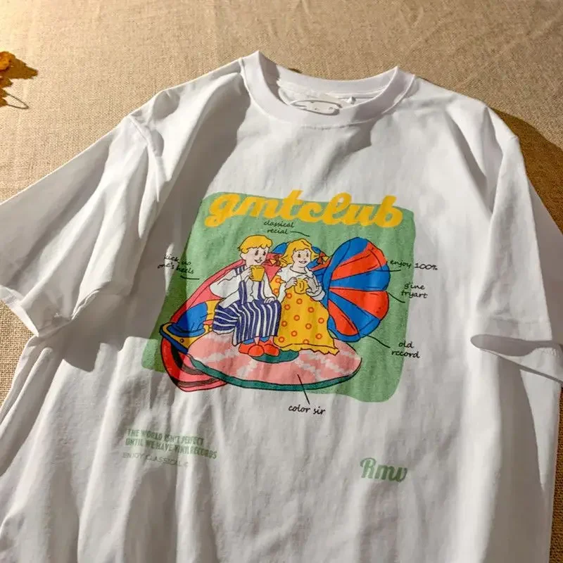 Estate a maniche corte Anime Kawaii vestiti Hip Hop magliette giapponese femminile sciolto Harajuku donne t-shirt ragazza Tees carino bianco top