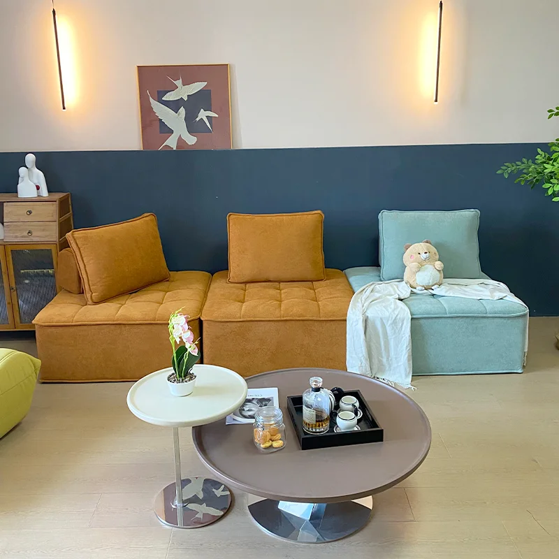 Modular Set Sponge Tufted Modern Eco-Friendly Large Villa Apartment School Living Room  Piedmont Designer Compression Sofa