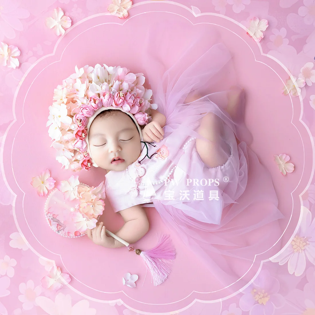 

Винтажный чепчик с цветочным принтом для маленьких девочек, новая садовая шапка с цветком ручной работы, реквизит для фотосессии новорожденных, вязаная эластичная шапка, реквизит для фотосессии