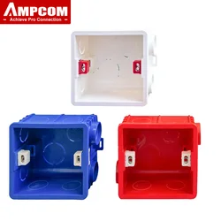 AMPCOM 86-Type PVC Internal Mount Adjustable Junction Box, Hidden Concealed Wall Face plate Cassette For Switch Socket Base