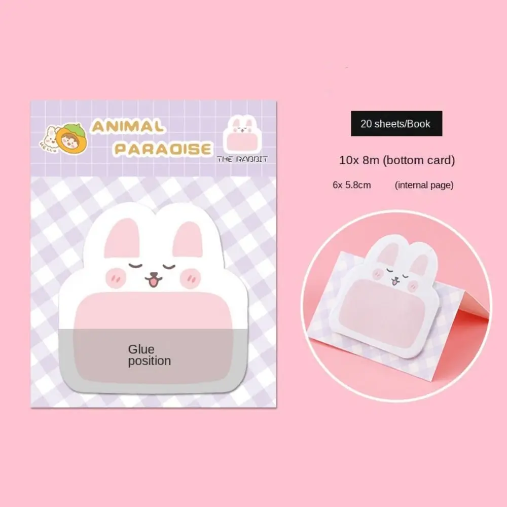 Self-stick Notes Animal Sticky Notes Notepad Thickened Stickers Cartoon Adhesive Memo Pads Bear Rabbit