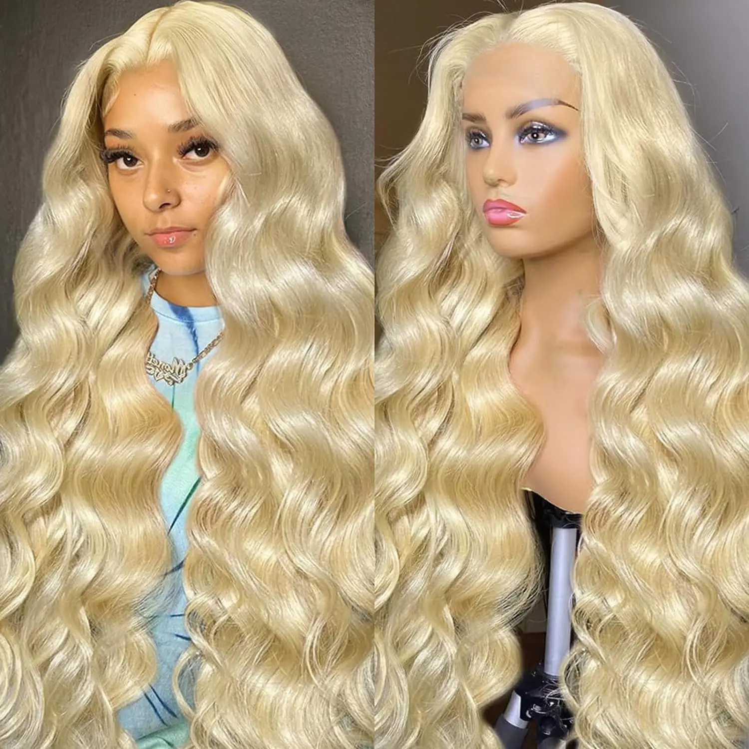 613 Blonde 250%HD Transparent 13X4 Body Wave Lace Front wigs Human Hair Pre Plucked Glueless 13x6 Lace Frontal Wigs Human Hair