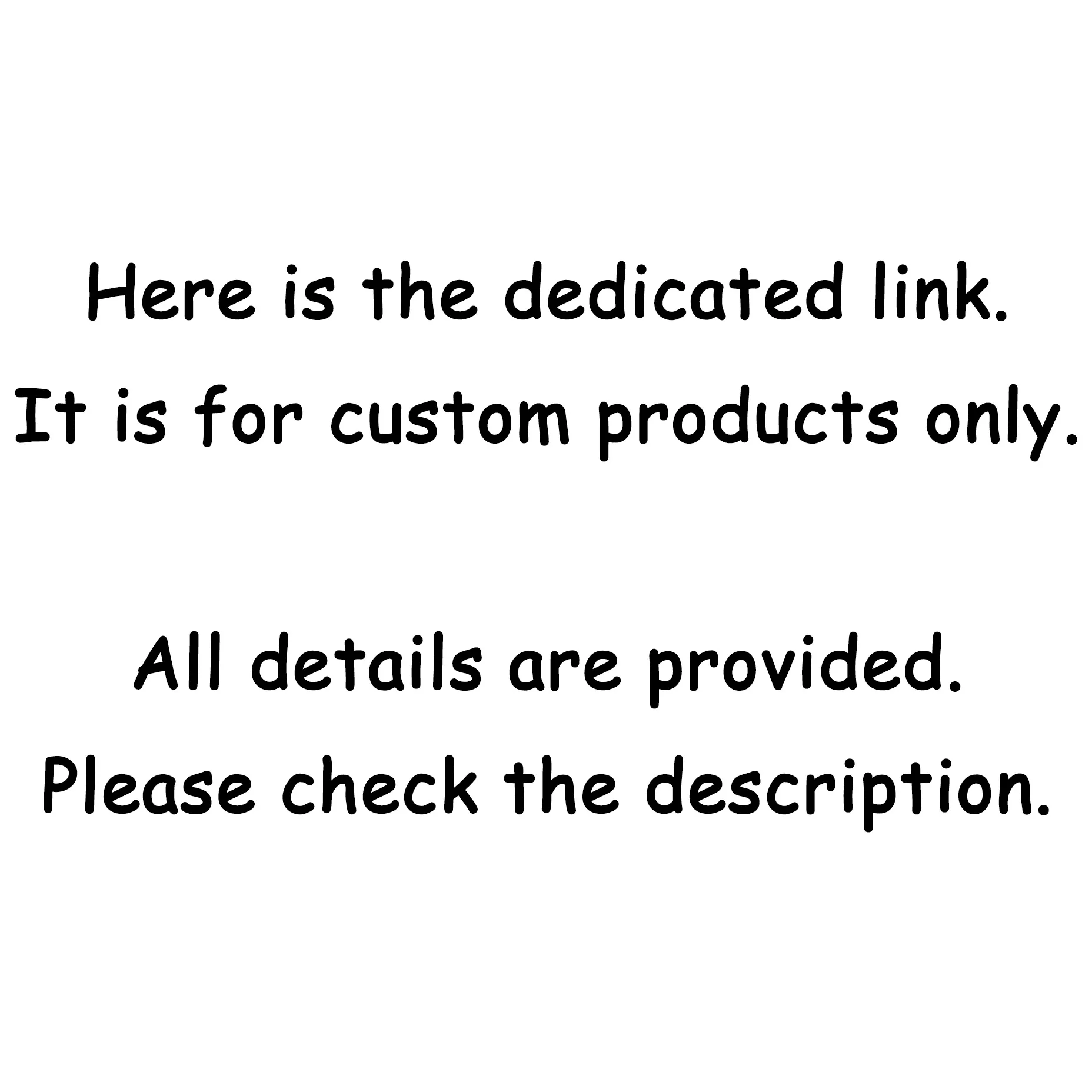 Dedicated link for custom products. Please refer to the description for details.