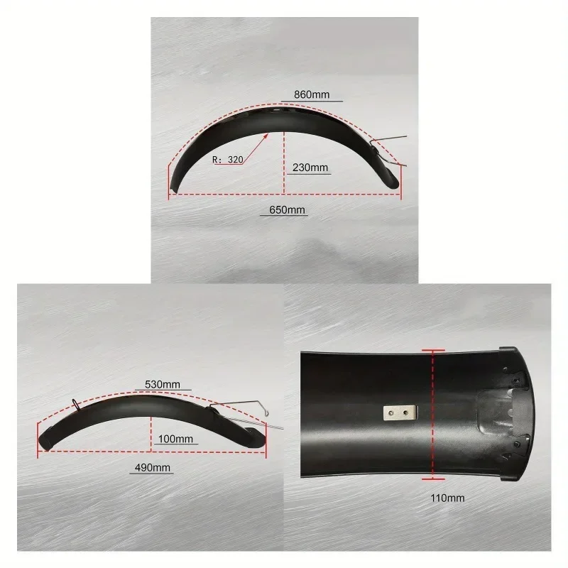 Bike Mudguard Front Rear Set Components for Mountain Bike Traveling Outdoor Orange