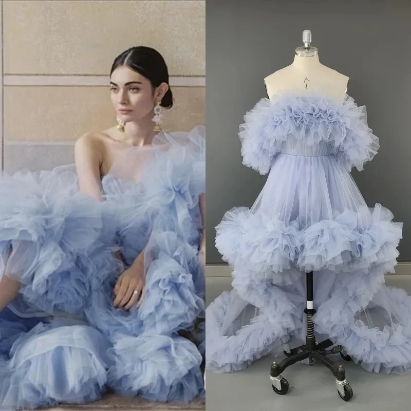 

Maternity Dress for Photoshoot Women Party Dress Wrap Bridal Tulle Robes Long Prom Gowns Ruffled Fluffy Celebrity Dresses