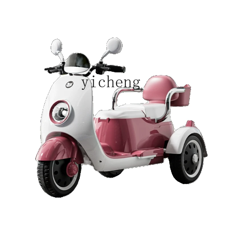 Tqh-motocicleta eléctrica para niños, triciclo para niños y niñas, coche para bebés, puede sentarse y cargar, coche de juguete de doble Control remoto