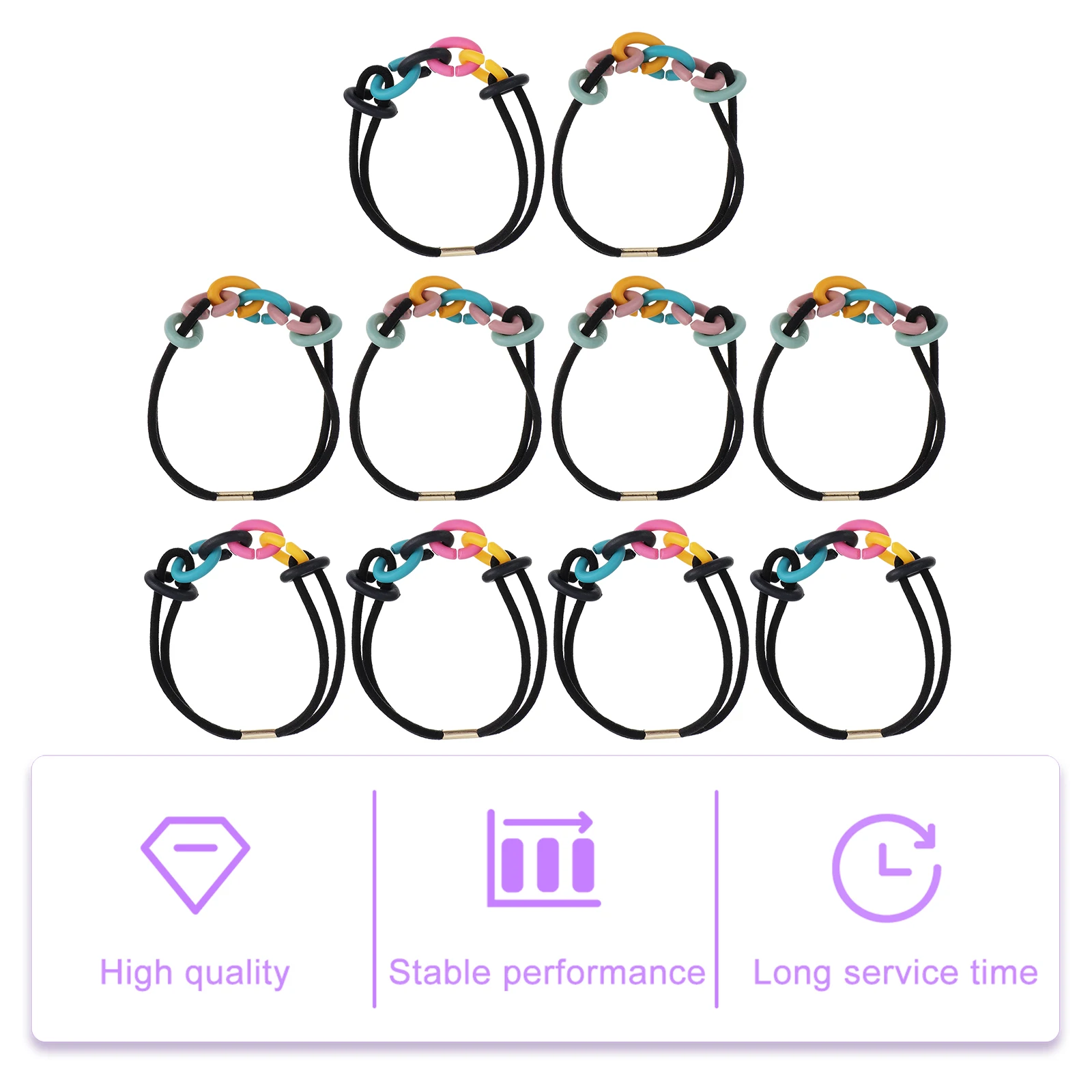 

10 Pcs Colorful Hair Rings Elastic Coils s Ponytail Holders Durable Waterproof Stylish Hair Accessories Hairb Bracelet