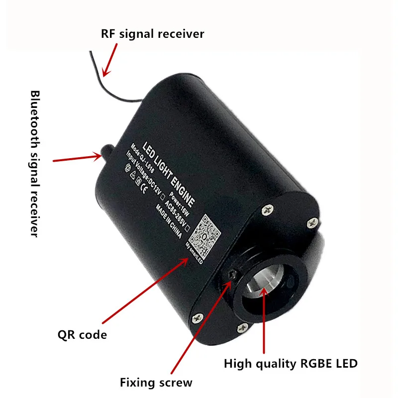 Luz de fibra óptica de 16w, kit de techo de estrella con Bluetooth, Control por aplicación, coche estrellado, LED, COLOR RGB, 12V, RF, 28Key, control LED, nuevo