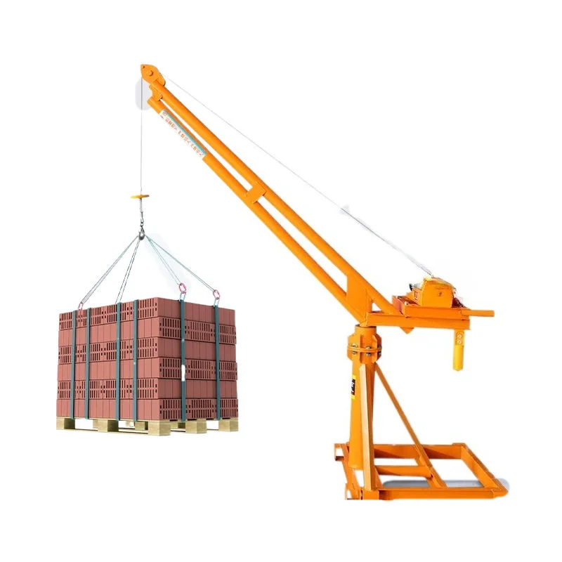 Handling Hoist Crane With 360 Degree Rotation For Building Construction Rooftop Material Lifting And Loading Unloading Equipment