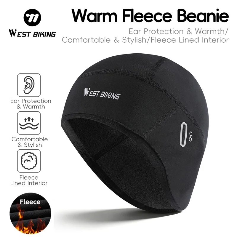 Boné de Ciclismo Térmico WEST BIKING para Inverno, à Prova de Vento, com Proteção para as Orelhas, Confortável para Esportes ao Ar Livre, Corrida e Esqui