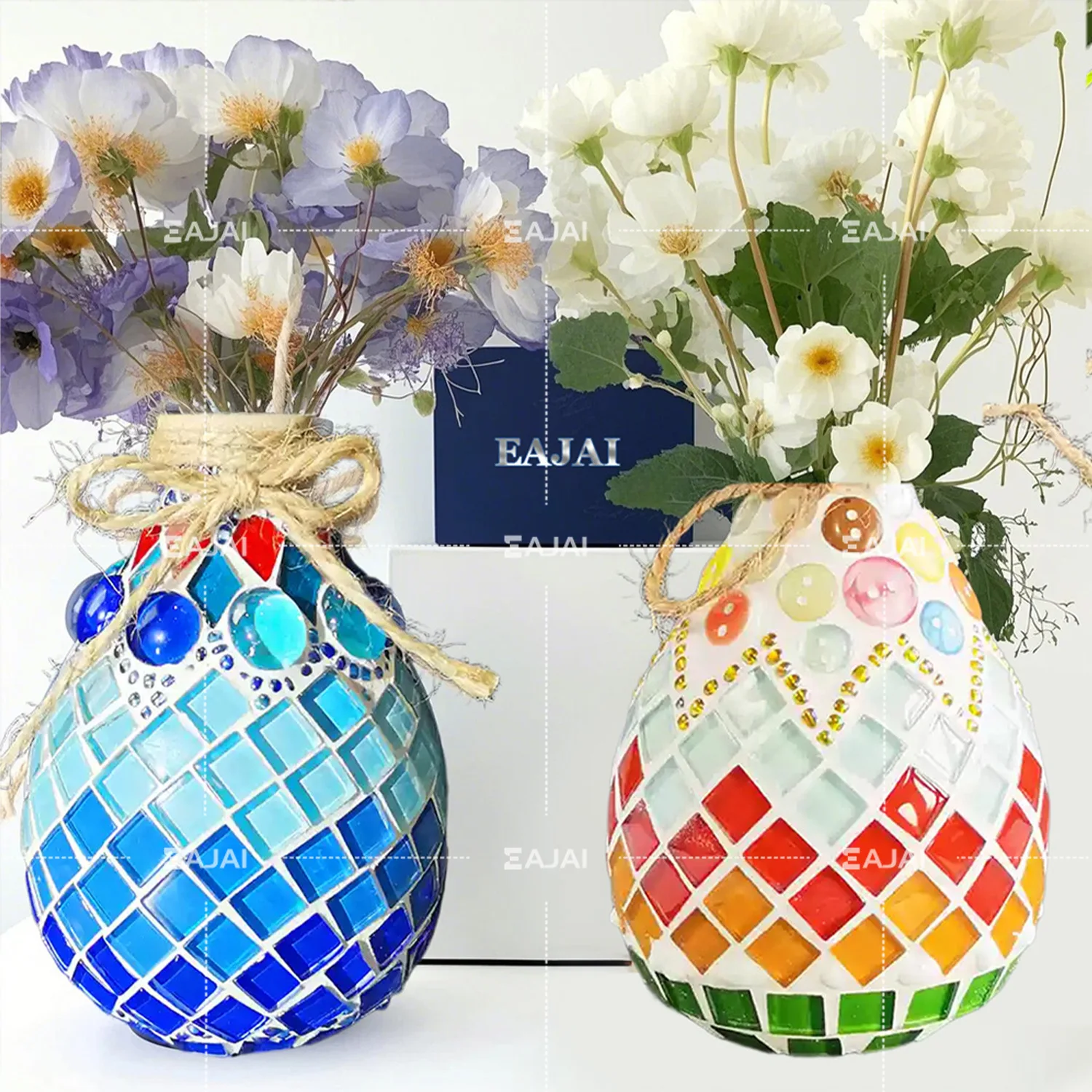 

Vase Diy Mosaic Tiles Green Crystal Tile Ceramic Aqua Mosaic Tiles Glass Free Shipping Creation Crafts for Children Mozaik Beads
