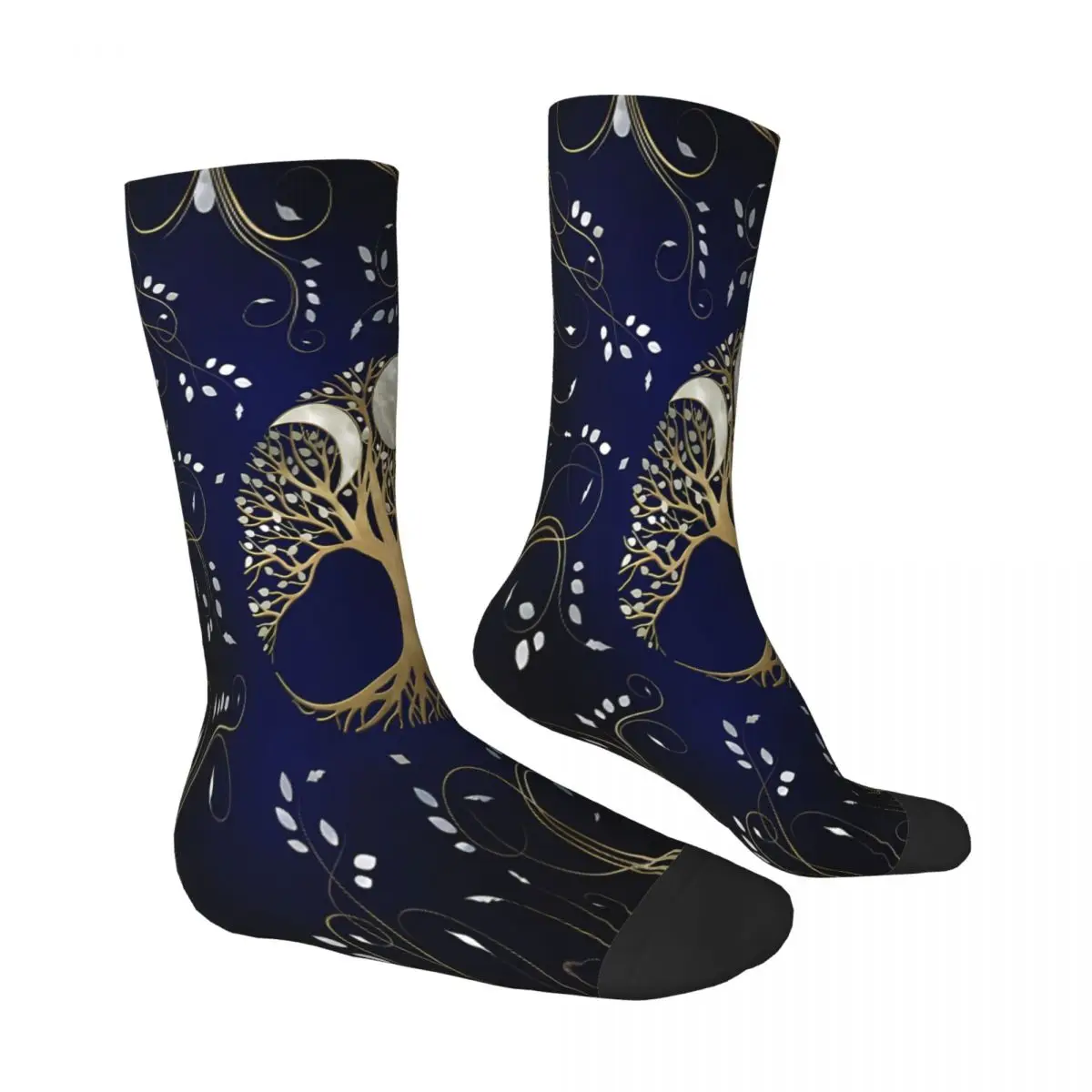 Tree Of Life Viking Triple Moon Goddess Socks Male Mens Women Autumn Stockings Harajuku