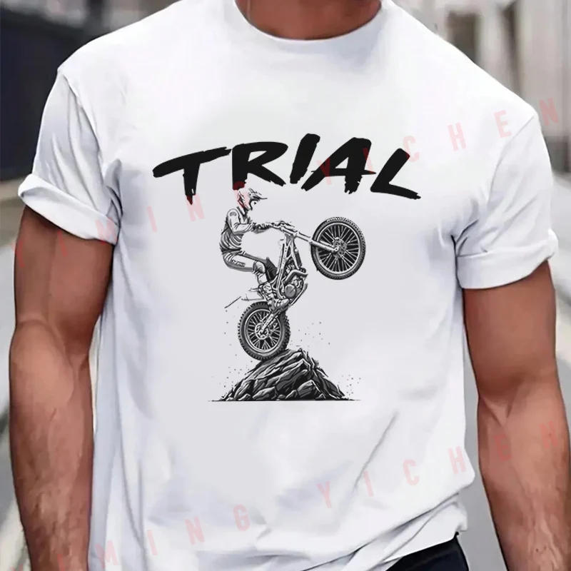 Trial Extreme Moto Acrobatic Motorsport Motorbike T-Shirt Motorrad Fans New Fashion Summer Cotton Men Short Sleeve O-Neck Tees