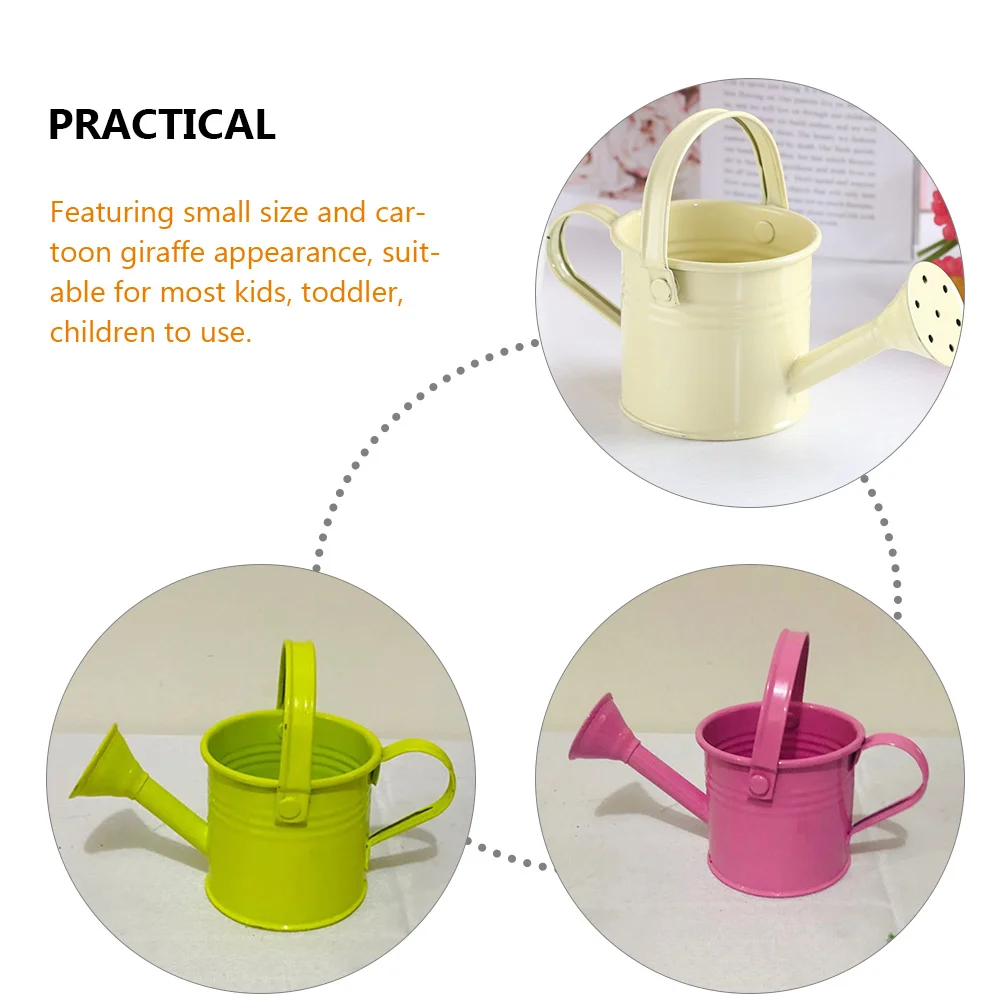 

3 Pcs Small Kettle Flower Pot Decorative Watering Can Plant Waterer for Plants Lightweight and Mister Iron Adorable