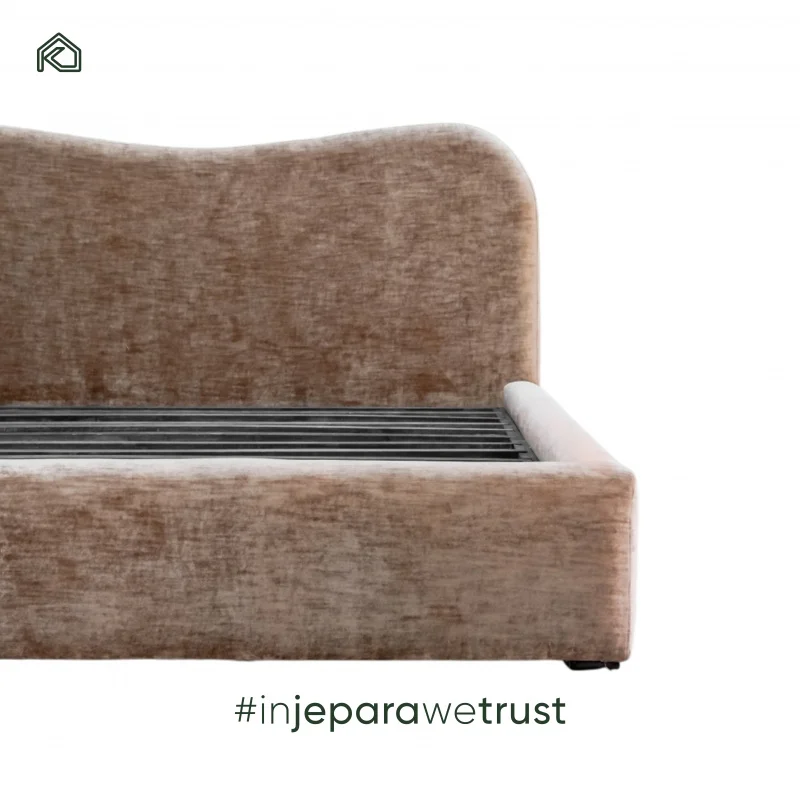 custom.Modern Unique/King Size Bed Wooden Frame Fabric Upholstery Widening Headboard Simple Design Soft Backrest Hotel Apa view 4