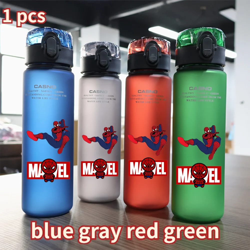 560ML Spiderman Water Cup Large Capacity Portable Plastic Outdoor Sport Water Bottles Drinking Water Cup Hiking Water Bottle Cup