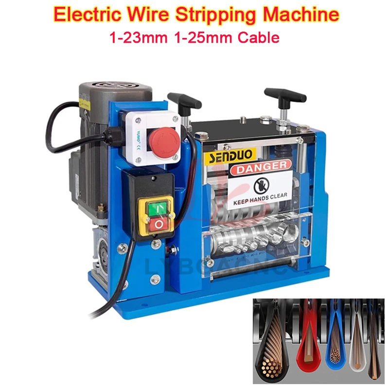 Electric Wire Stripping Machine 1-23mm 1-25mm Cable Stripper 60W 750W Copper Peeler For Copper Aluminium Wire Recovery