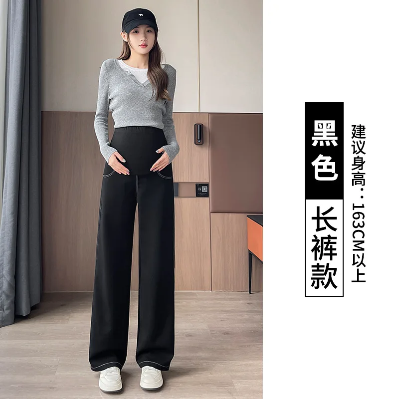 حجم كبير النساء الحوامل السراويل الطويلة فضفاضة الحمل السراويل لينة الهراء نسيج القطن الأمومة صالة ارتداء بنطال رياضي #5