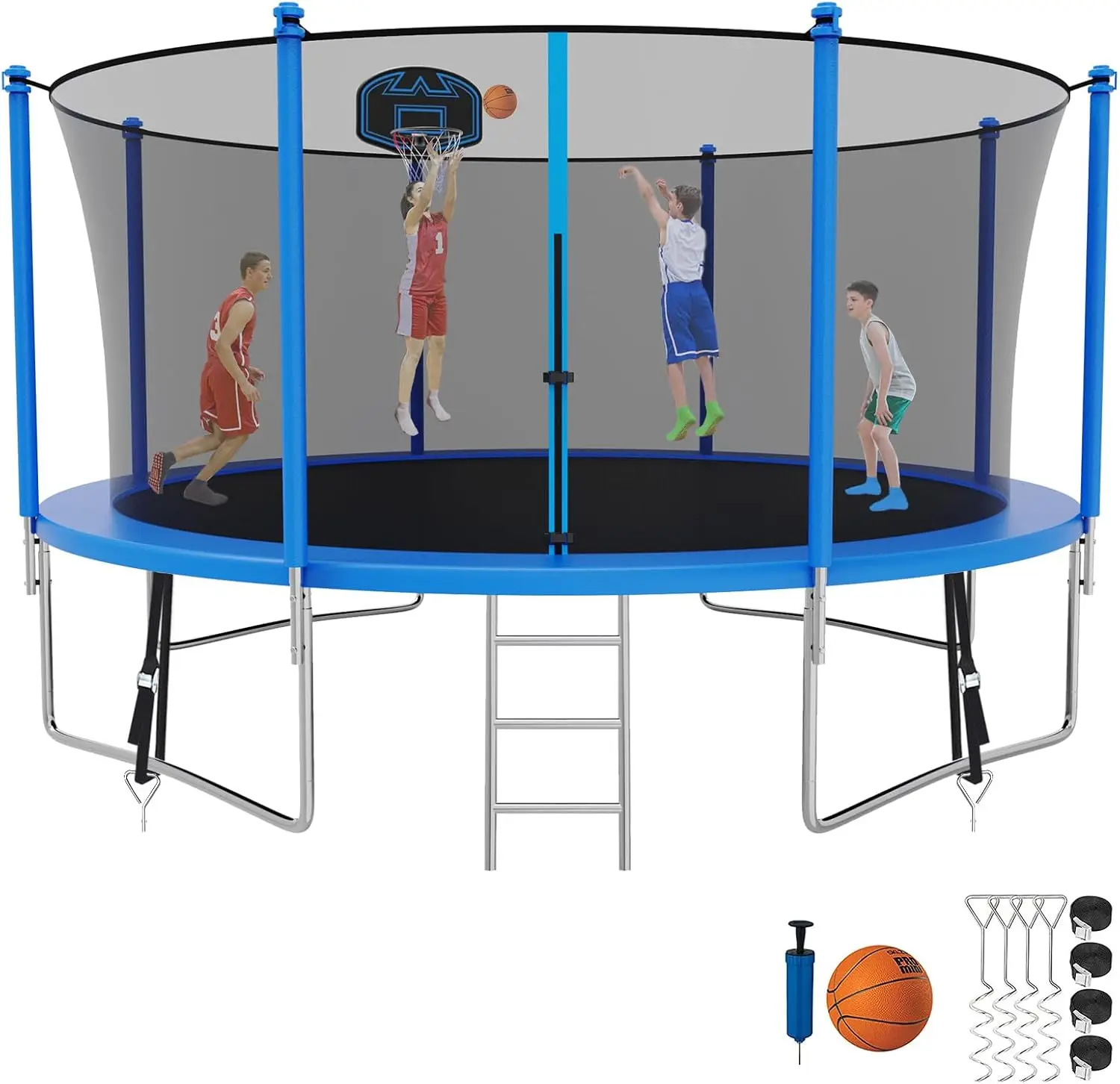 

Tranpoline 1500LBS 16 15 14 12 10 8 FT Tranpoline for 7 10 Kids and Adults Windproof Outdoor Tranpoline with Enclosure Net Baske