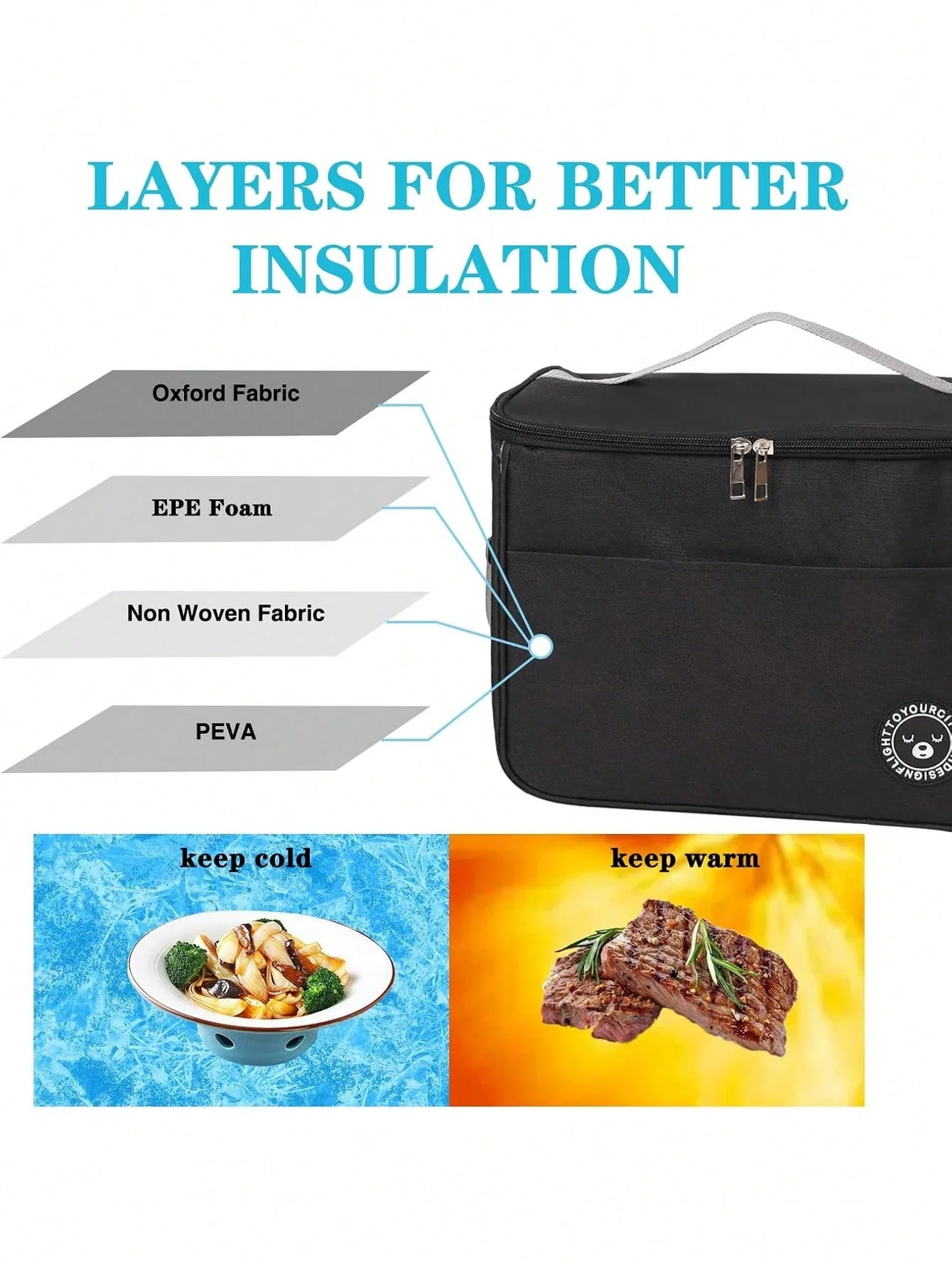 1 قطعة أكياس الغداء معزول حقيبة حرارية حاوية الغداء مانعة للتسرب حمل علب الاغذية أكياس تخزين المواد الغذائية مكتب السفر معزول