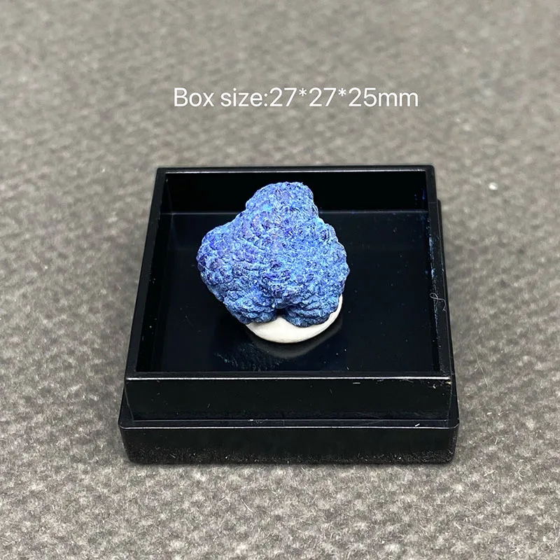 100% natural Spherical azurite raw stone mineral specimen healing crystal Bead ornaments collection+ Box size:27*27*25mm