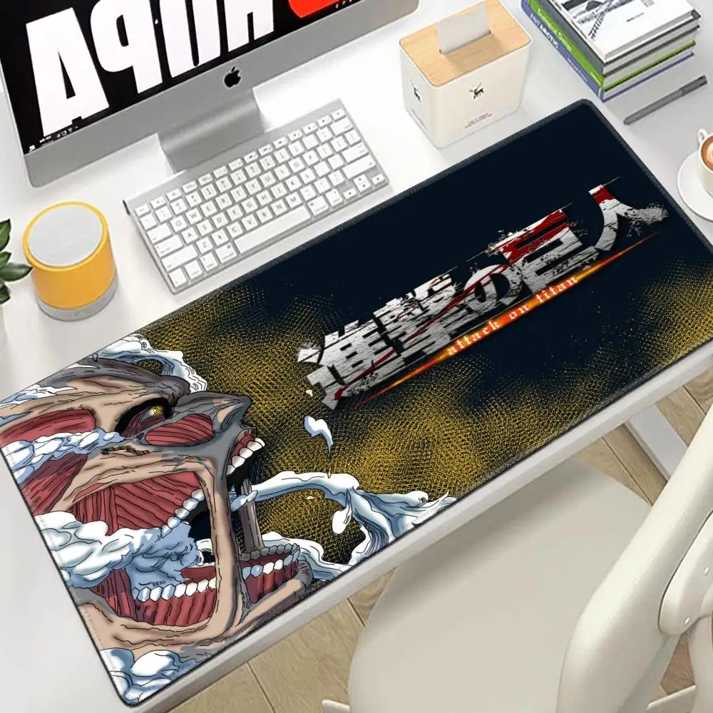 Attack On Titan Mouse Pad Gaming Accessories Keyboard Large Rubber Desk Mat Anime Computer Carpet Pc Gamer Non-slip Mousepad Xxl