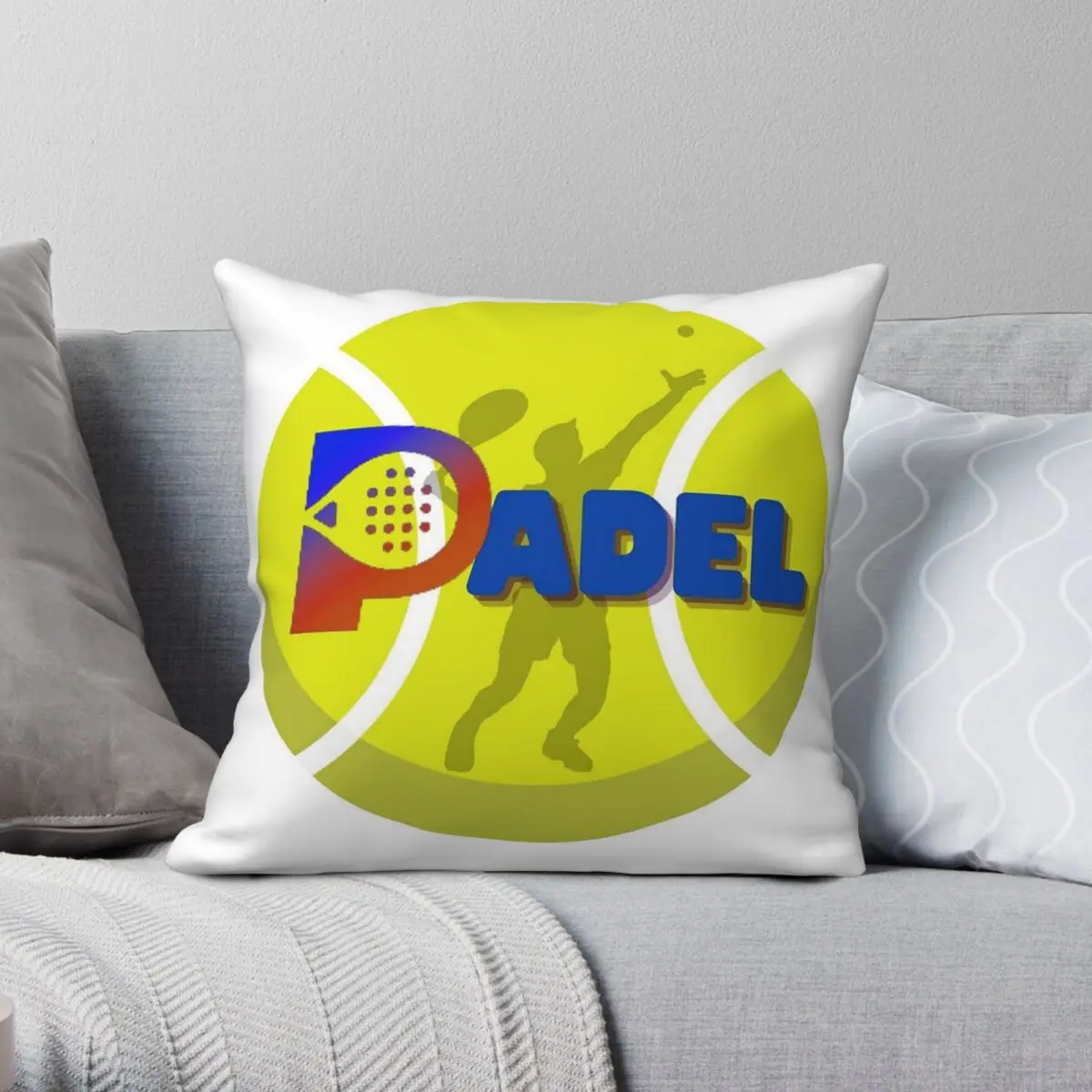 Padel Tennis And Ball Square Pillowcase Polyester Linen Velvet Creative Zip Decor Throw Pillow Case Car Cushion Cover