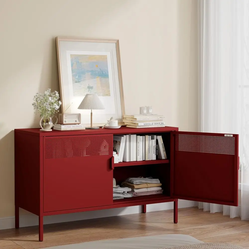 Metal Storage Cabinet with 2 Do& Adjustable Shelves, 25