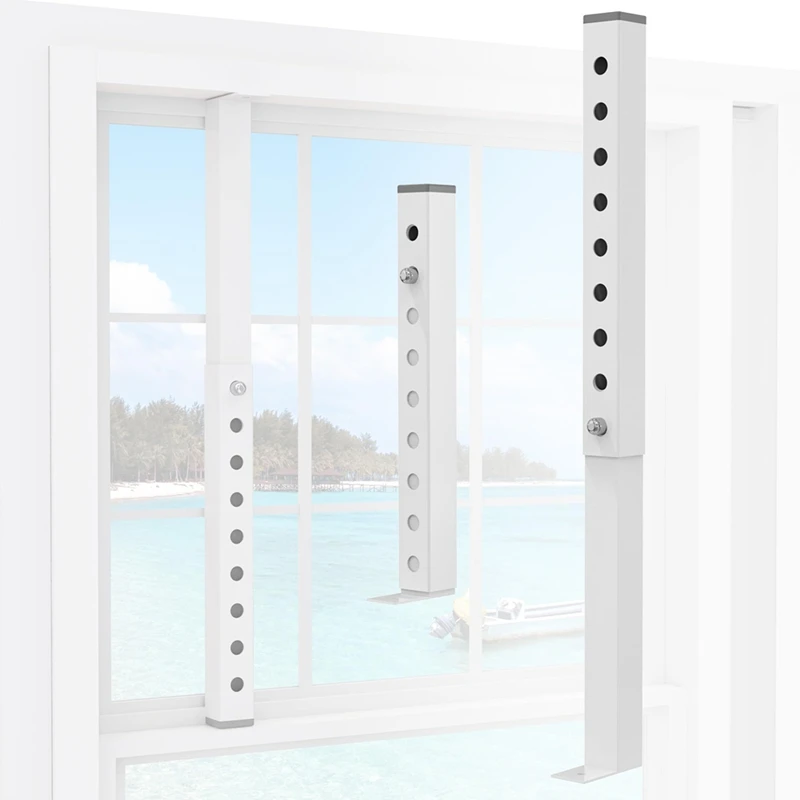 Adjustable AC Window Lock Bar, Small Window Security Bars For Child Safety, Window Stoppers For Vertical Sliding