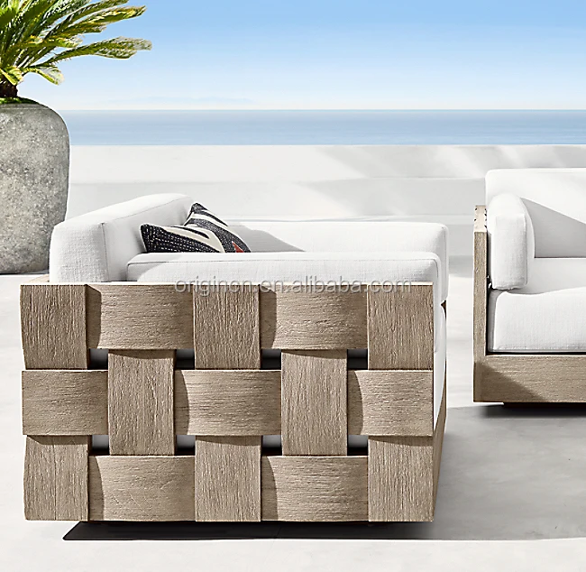 

Luxury special design outdoor furniture teak single recliner couch set