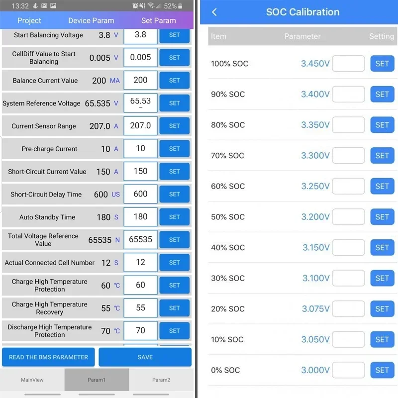 Ant BMS Bluetooth Smart BMS with Balance Li-Ion LiFePo4 LTO Battery18650 Battery Protection Board 3S 4S 12V 300A