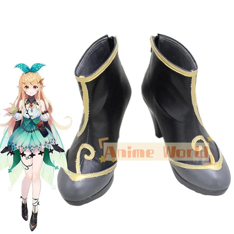 Virtual youtuber nijisanjiazulight pomu rainpuff preto cosplay sapatos botas de carnaval de halloween feito sob encomenda