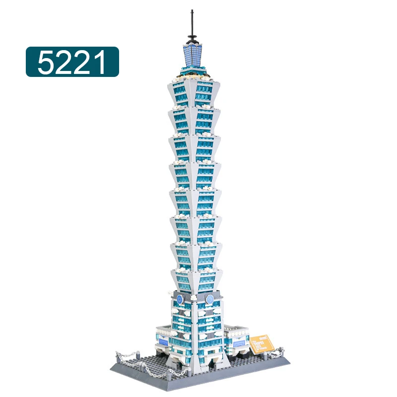 5221 Creative Modern Landmark Architecture Taipei Tower Model Brick Assemble Toy Collection For Gift Building Blocks Sets