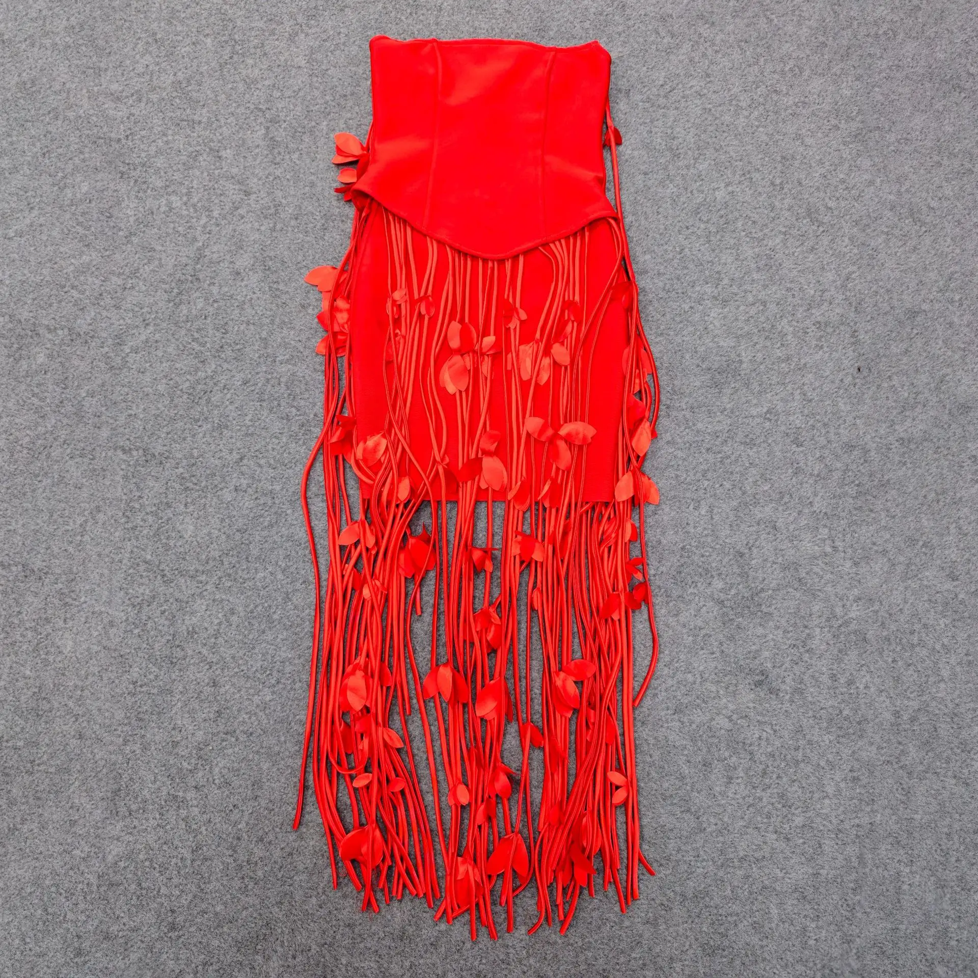 Vestido ceñido al cuerpo con borlas largas y tirantes para mujer, 5 colores, sin mangas, Sexy, para celebrar la alfombra roja, traje de fiesta de moda de noche