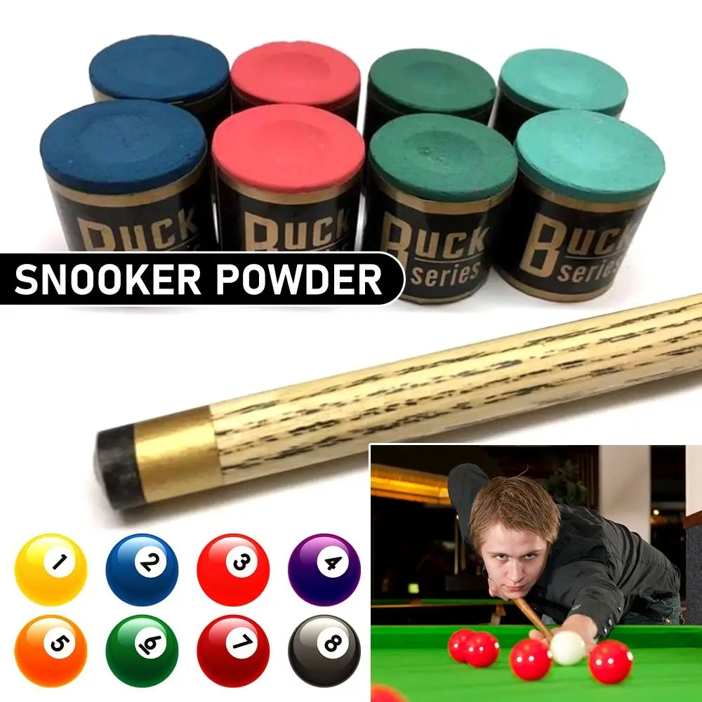2PCS/Set No-slip Billiard Chalks Pool Cue Stick Chalk Snooker Easy Powder Billiard Chalk Pool Accessories Blue Green Red