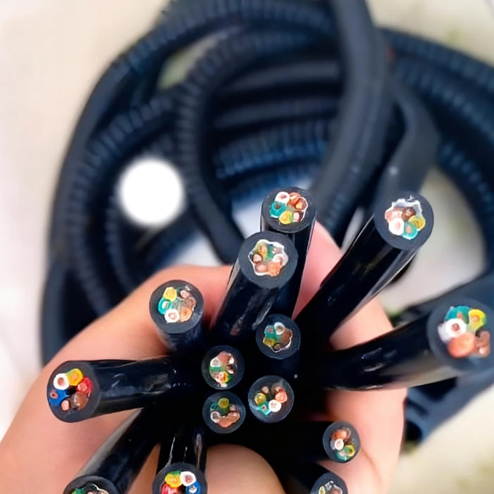 

6-ядерная выдвижная линия электропередачи из чистой меди с защитным покрытием из полиуретана 18AWG, черная оболочка, гибкая, изгибкая, устойчивая к сборе проволока для рогатки