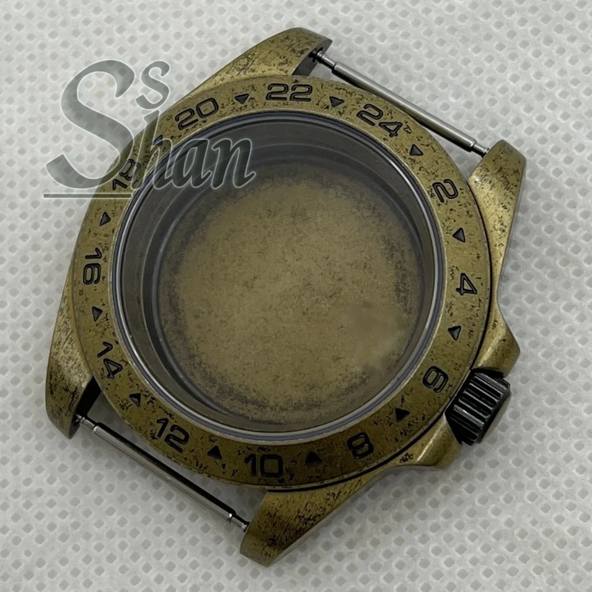 40 mm bronzen kast 24-uurs GMT vaste lunette saffierglas geschikt voor NH34 NH35 NH36 NH39 ETA2824 PT5000 automatische uurwerken