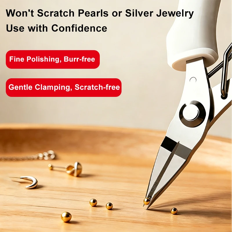 Stainless Steel Mini Needle Nose Round Nose Pliers Set for Wire Wrapping Jump Rings Earring Craft Non-slip Rubber Grip Hand Tool