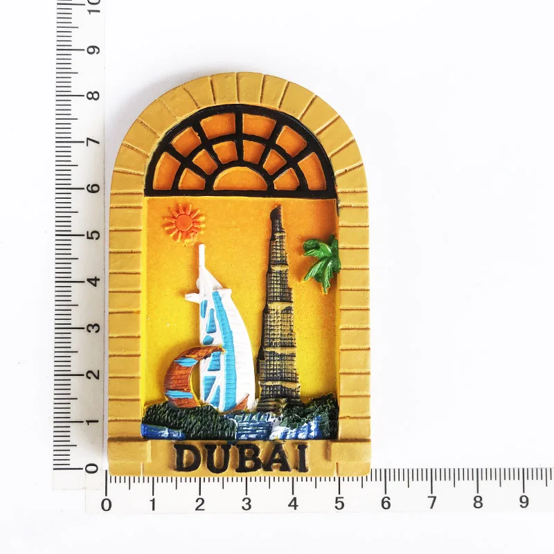 

Dubai Sailing Hotel Design Fridge Magnet Gift Resin Decoration Message Sticker Tourism Souvenir