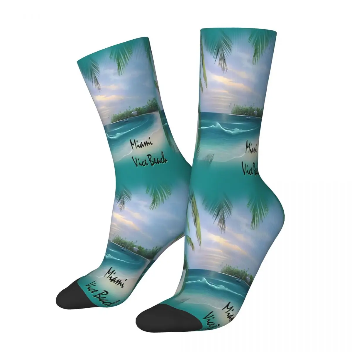 Miami Vice Beach Socks Socks Printed Men's Stockings Polyester