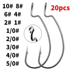 Vishaak Koolstofstaal Met Weerhaken Omcirkeld Crank Voor Zachte Worm Aas Gebogen Vishaak Offshore Hengelen Curve Schacht Gereedschap