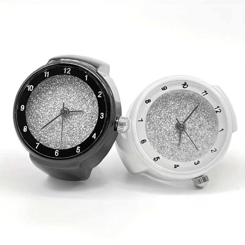 Full Sky Star Trendy Ring Watch Finger Band Sparkling Advanced Cool Wind Time Watching Ring Watch Fast Technology Sense