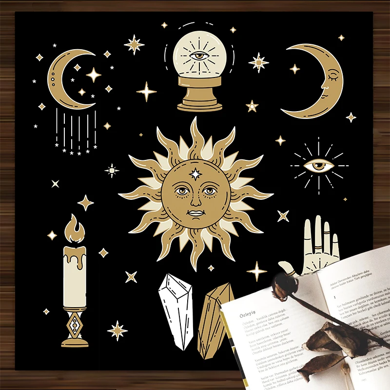 2022 divination sorcerer tarot card tablecloth altar spinning dervish mystic dance astrology oracle  room home decor 85x85