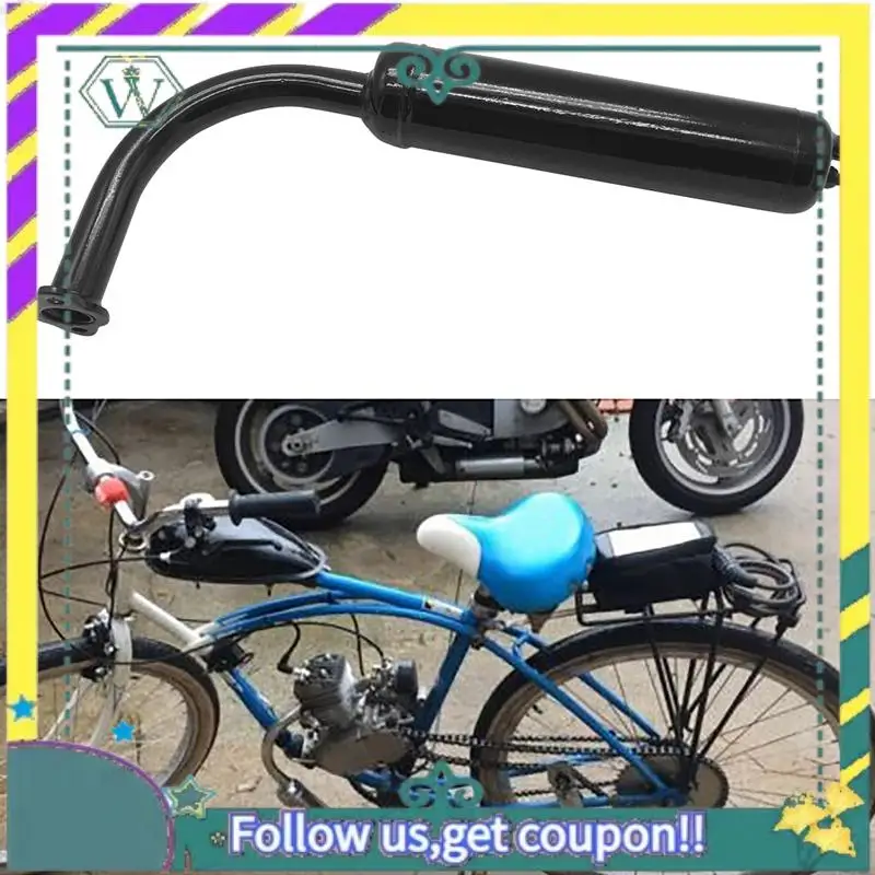 

Upgraded 80Cc 60Cc 49Cc 50Cc Engine Motor Motorized Bicycle Bike Exhaust Pipe Muffler Black