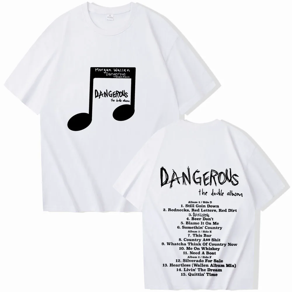 Dangerous: The Double Album Morgan Wallen 2024 T-shirt Printing O-neck Summer Casual Shirt Oversized T Shirt for Men