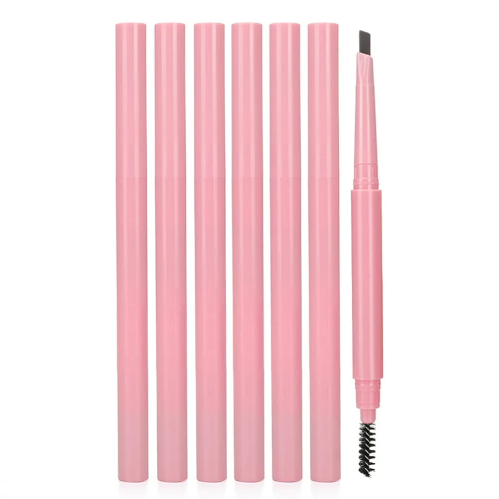 Private Label Custom Logo Vegan Makeup Wholesale Pink Double Ended Eyebrow Pencil Bulk Supply for Beauty Salon Eye Brow