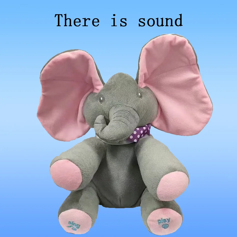 

Musical Dancing Elephant Plush - Singing Peekaboo Toy with Moving Ears, Soft Cuddly Gift for Birthday