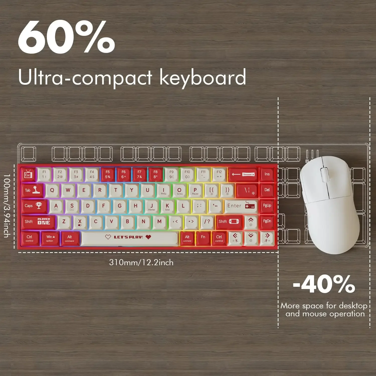 AK680 لوحة المفاتيح الميكانيكية السلكية الألعاب الساخن مبادلة مريحة 68 مفاتيح E-sport Office Type-C ملحقات الكمبيوتر المحمول ألعاب هدية
